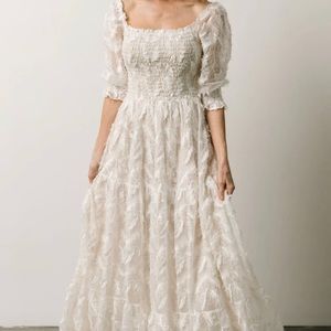 Baltic Born Paloma Smocked Feather Maxi Dress